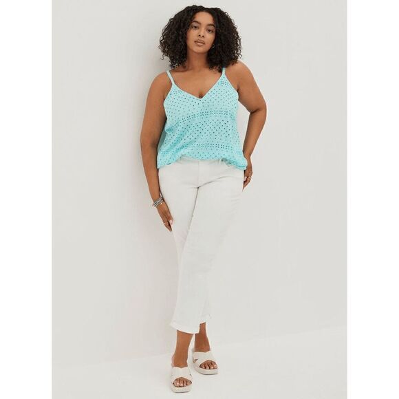 Torrid Light Blue Sophie Eyelet Swing Cami Tank Top NWT Size 1 1X 14/16 - Picture 7 of 11